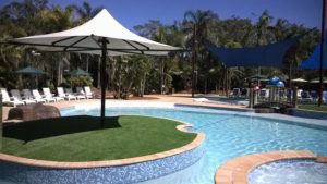 Pool side artificial grass